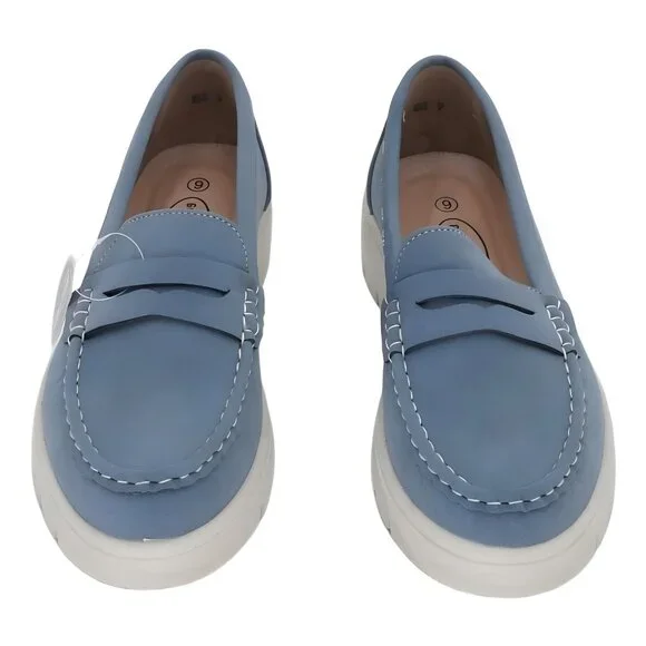 GC Shoes Fallon Women's Lug Sole Penny Loafers Blue 9M - Picture 5 of 6